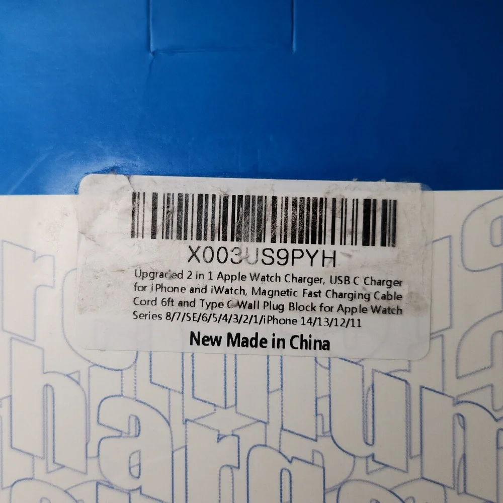 APPLE 2 in 1 Fast Charger/Data For IPhone 14-11, IWatch 8-1, NWT in box
